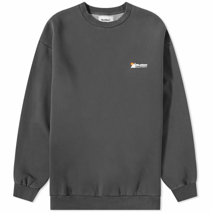 Photo: Butter Goods Men's Pigment Dye Crew Sweat in Washed Black