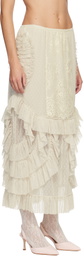 Anna Sui Off-White Ruffle Maxi Skirt