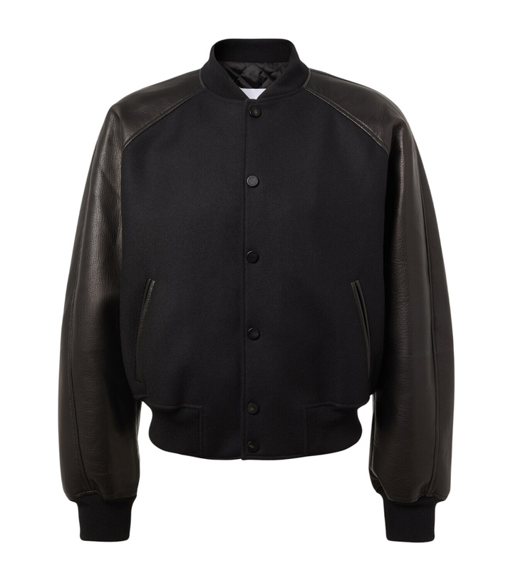 Photo: Givenchy Leather-trimmed wool bomber jacket