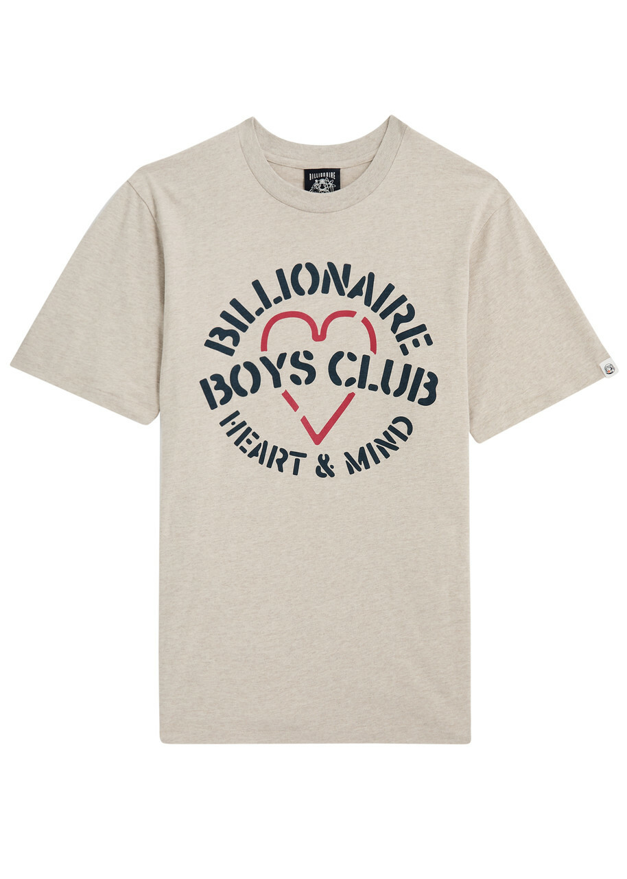 Billionaire Boys Club Heart Mind Printed Cotton T-shirt Grey