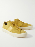 TOM FORD - Cambridge Leather-Trimmed Suede Sneakers - Yellow