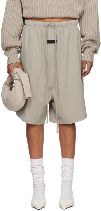 Photo: Fear of God ESSENTIALS Gray Relaxed Shorts