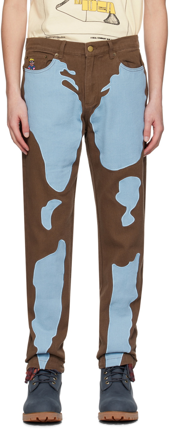 KidSuper Brown Embroidered Jeans