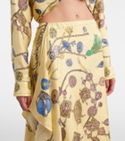 Versace Printed silk twill wrap skirt