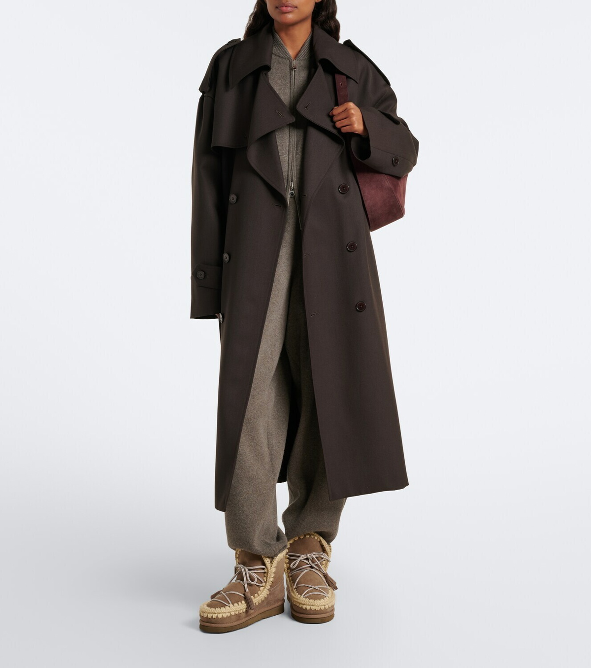 Mou 18 shearling-lined suede lace-up boots