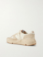 Golden Goose - Running Sole Leather-Trimmed Suede and Shell Sneakers - Neutrals