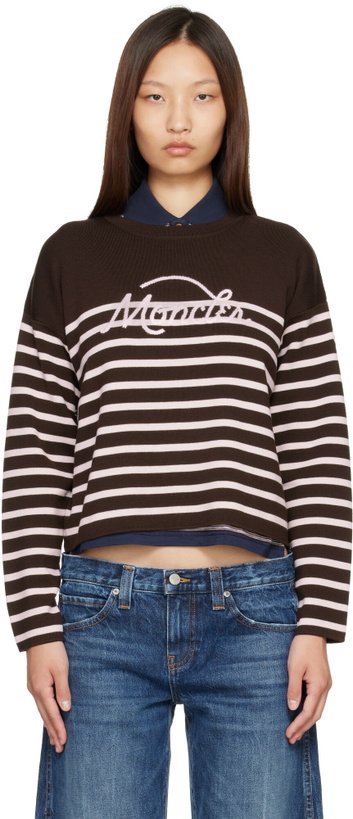 Photo: Moncler Brown Striped Wool Sweater