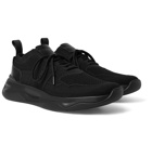Berluti - Shadow Leather-Trimmed Stretch-Knit Sneakers - Black