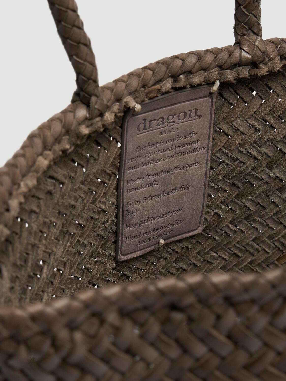 DRAGON DIFFUSION Grace Small Woven Leather Basket Bag Dragon