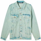 Palm Angels Men's Overdye Logo Denim Jacket in Blue