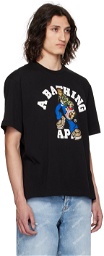 BAPE Black Graffiti Character College T-Shirt
