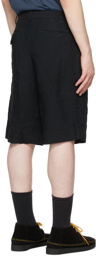 Comme des Garçons Homme Deux Black Pleated Bermuda Shorts