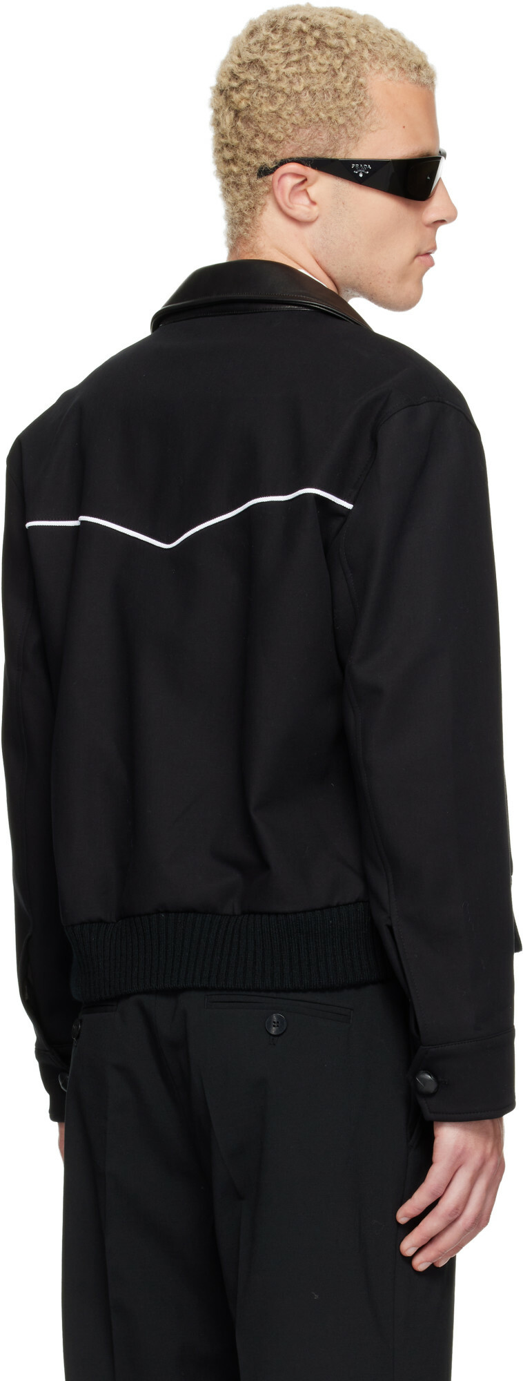 Ernest W. Baker Black Western Harrington Jacket