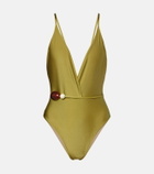 Adriana Degreas Belted embellished swimsuit