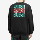 Gucci Men's Back Logo Crew Neck Sweatshirt in Black
