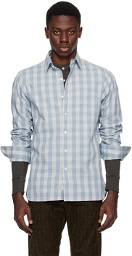 RRL Blue & Off-White Check Shirt