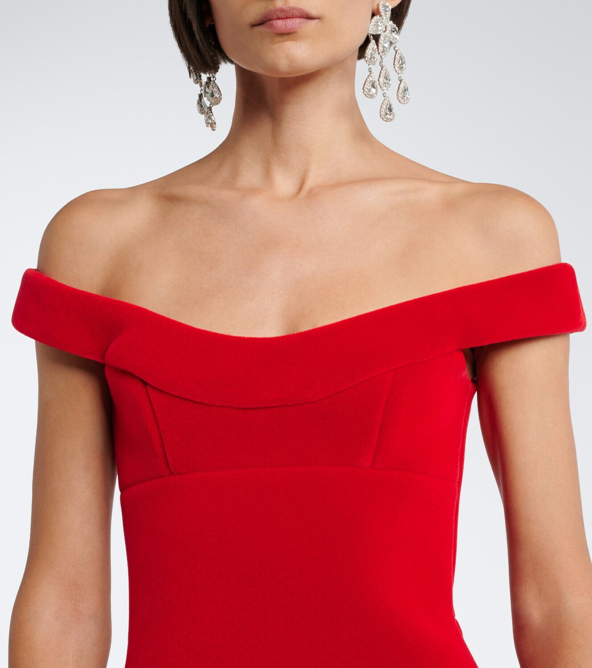 David Koma Off-shoulder velvet minidress