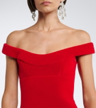 David Koma Off-shoulder velvet minidress
