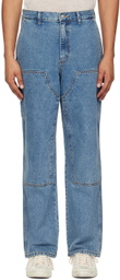 Dunst Blue Patched Carpenter Jeans