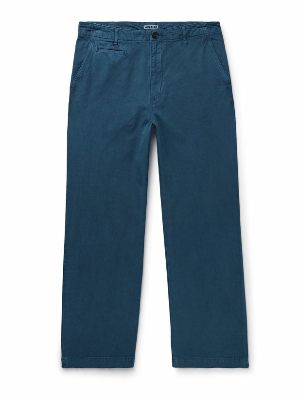 Photo: Auralee - Straight-Leg Cotton-Twill Trousers - Blue