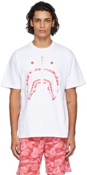 BAPE White & Pink ABC Camo Shark T-Shirt