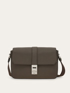Ferragamo Mens Hug buckle messenger bag in Grey