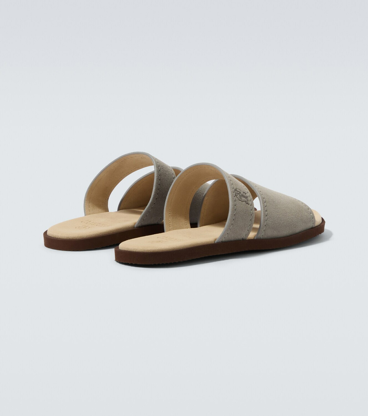Brunello Cucinelli Logo suede sandals