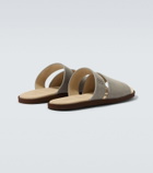 Brunello Cucinelli Logo suede sandals