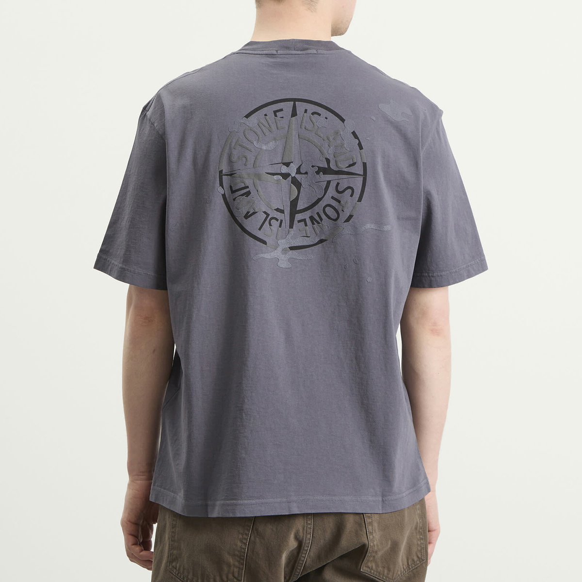 Stone Island Men's Camo Compass T-Shirt in Blue Grey