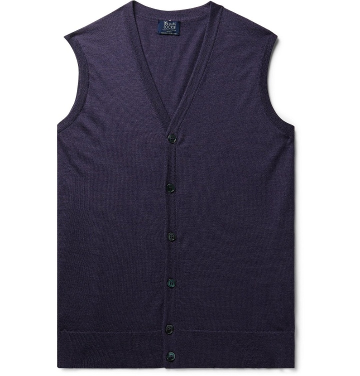 Photo: William Lockie - Slim-Fit Super 170s Virgin Wool Sweater Vest - Purple