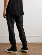 Rick Owens - Bauhaus Tapered Leather Drawstring Cargo Trousers - Black