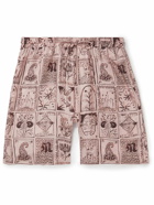 Nanushka - Doxxi Straight-Leg Printed Silk-Twill Shorts - Pink