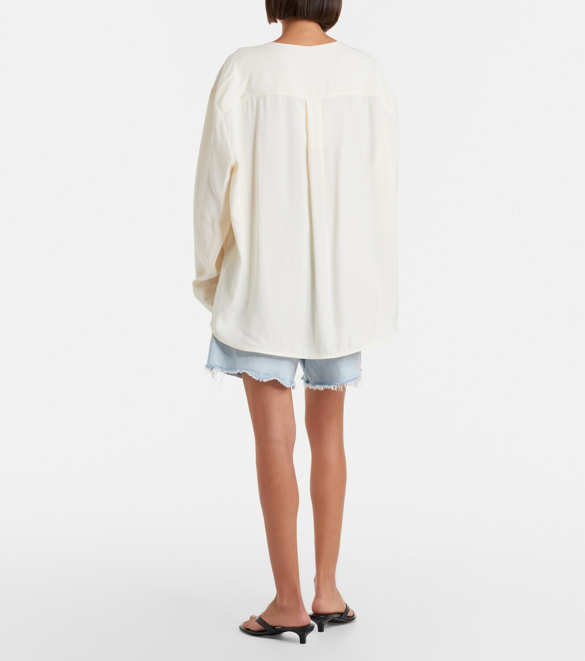 Agolde Rhoda frayed denim shorts