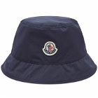 Moncler Men's Logo Badge Bucket Hat in Navy