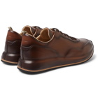 Officine Creative - Race Lux Burnished-Leather Sneakers - Dark brown