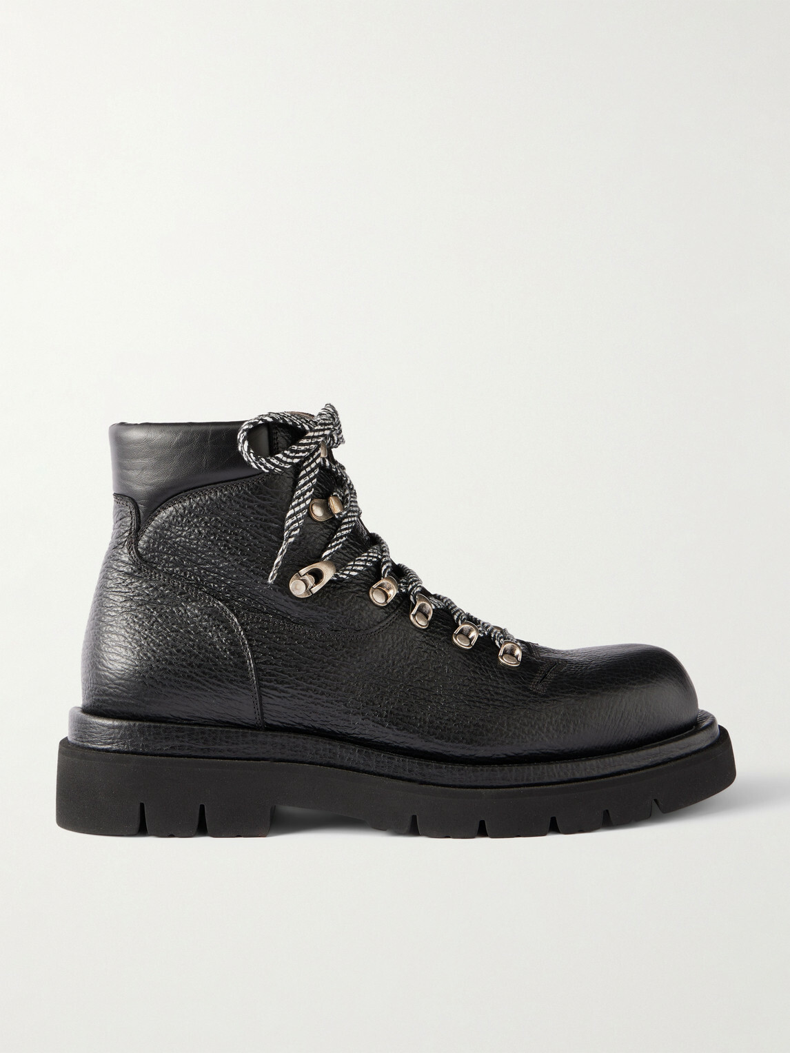 Bottega Veneta - Full-Grain Leather Hiking Boots - Black