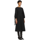 Edit Black Drawcord Mid-Length Dress