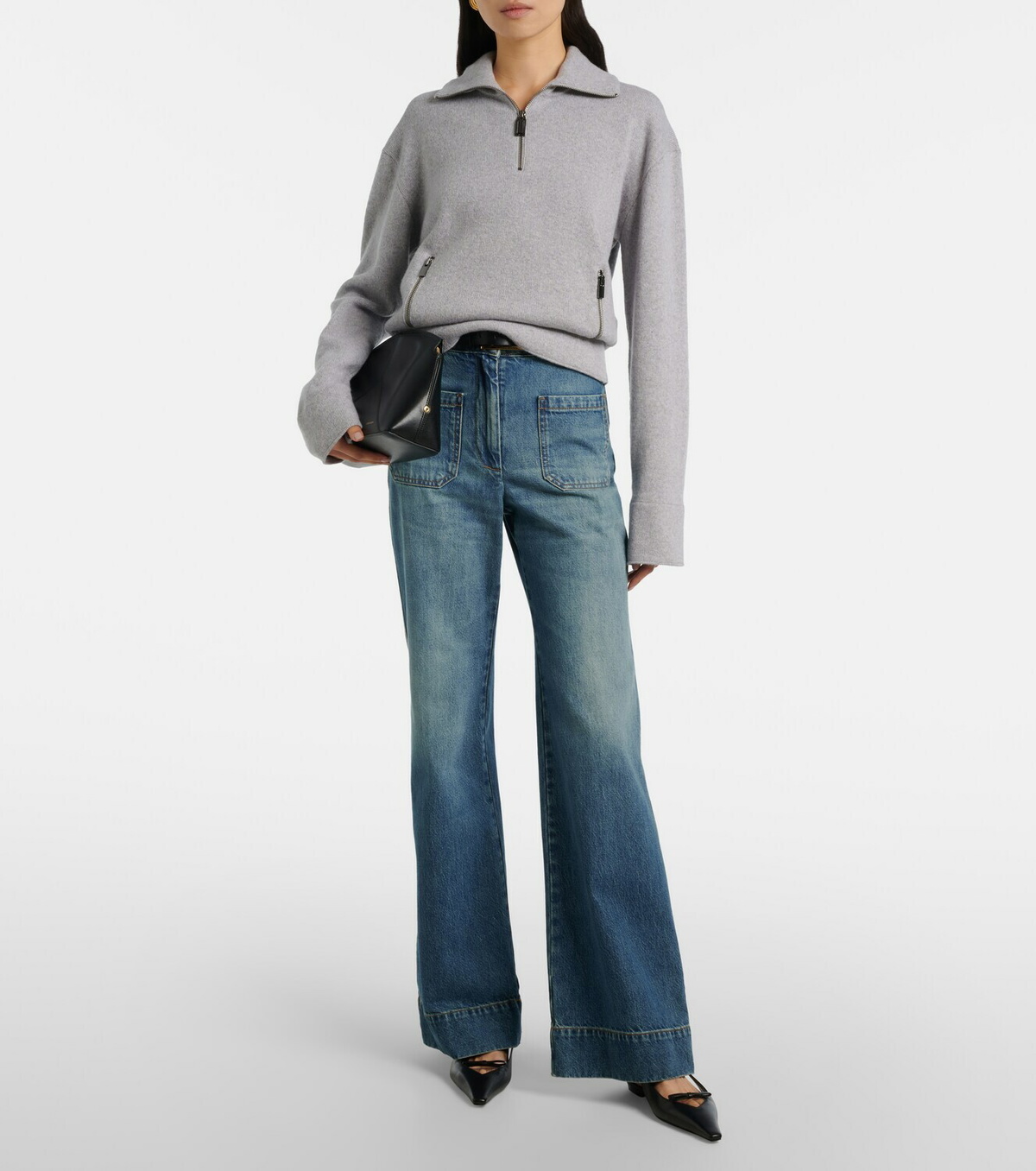 Victoria Beckham Wool and cashmere half-zip sweater