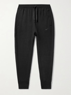NIKE - Sportswear Tapered Logo-Embroidered Loopback Cotton-Jersey Sweatpants - Black