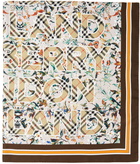 Burberry Beige & Orange Silk Montage Print Scarf