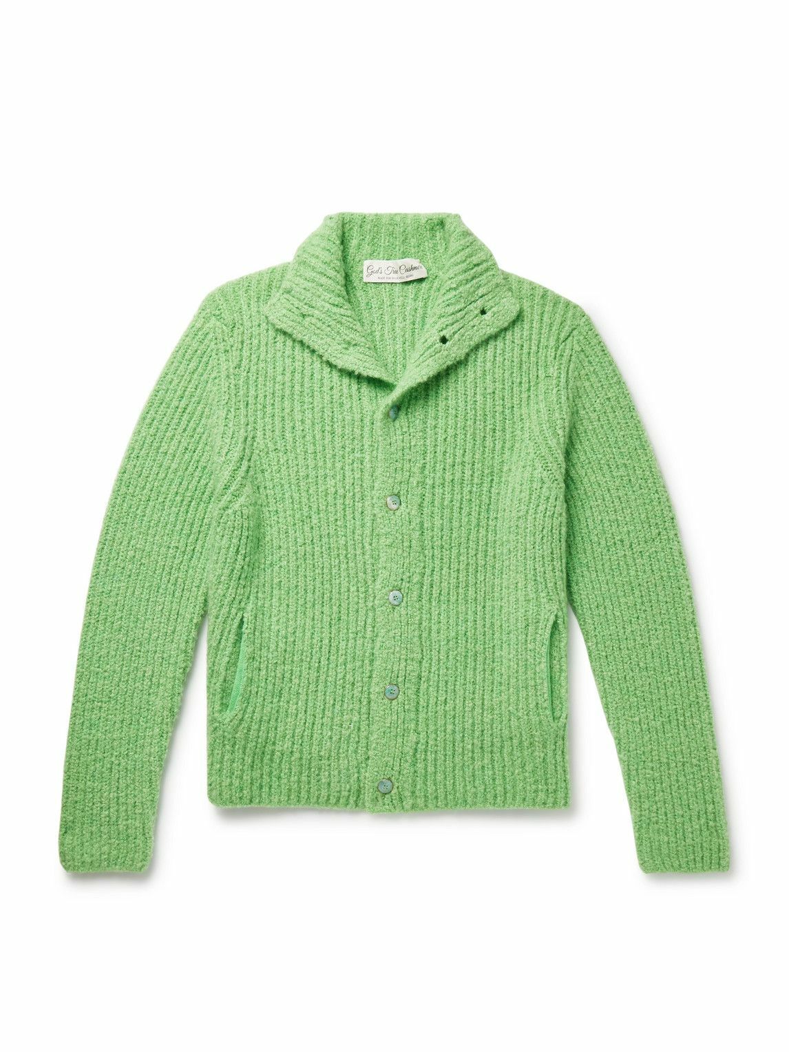 God's True Cashmere - Cloud Ribbed Cashmere Cardigan - Green