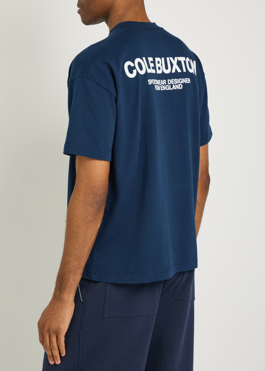 Cole Buxton Logo-print Cotton T-shirt Navy