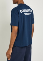 Cole Buxton Logo-print Cotton T-shirt Navy