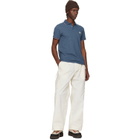 Moncler Blue Tricolor-Trimmed Cotton Piquet Polo