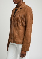Paige Maronti Fringed Suede Jacket Brown