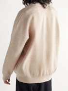 Acne Studios - Logo-Embroidered Wool and Cotton-Blend Cardigan - Neutrals