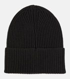 Versace Safety Pin ribbed-knit wool beanie