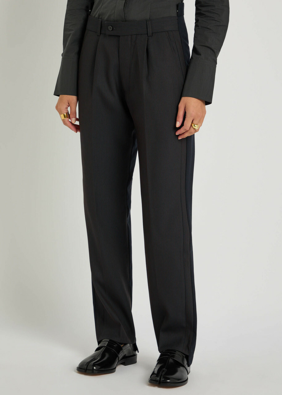 Bettter Sliced Straight-leg Wool-blend Trousers Multicoloured 1