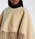 Róhe Fringed caped alpaca and wool coat
