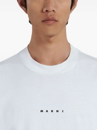 Marni White Logo-Print Cotton T-Shirt